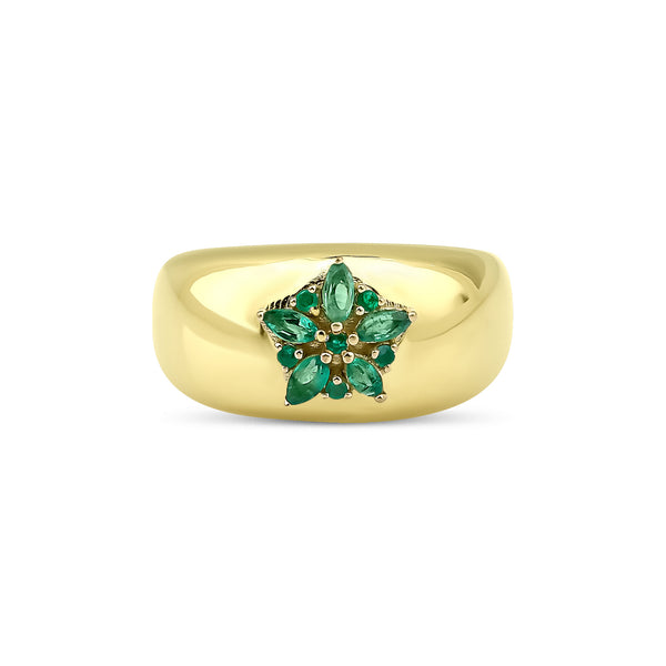Fleur Sparkle Emerald Ring