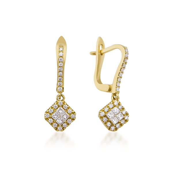 Fortuna Drop Earrings - Diamonds