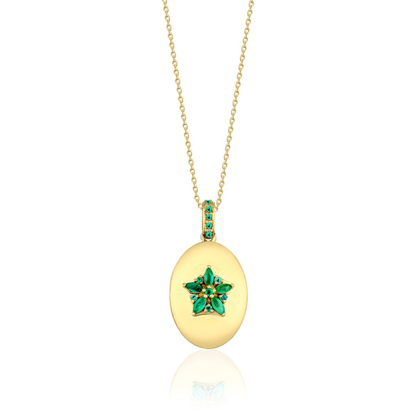 Fleur Necklace - Emeralds