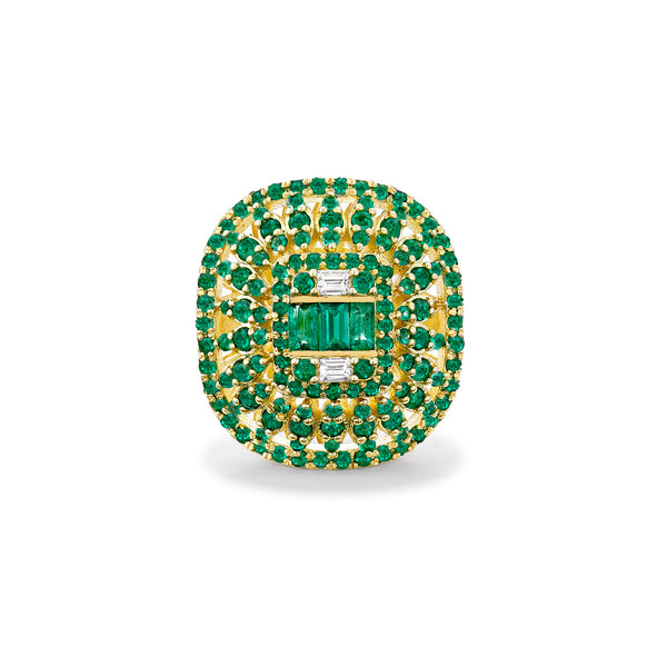 GFG Jewellery - Mirage Cocktail Ring - Emeralds