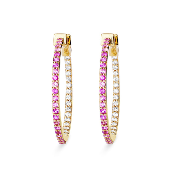 Claire Hoop Earrings - Diamonds and Yellow Sapphires - GFG Jewellery