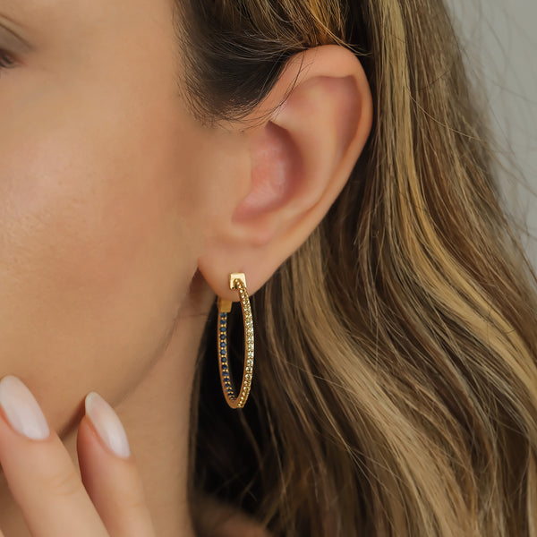 Claire Hoop Earrings - Sapphires