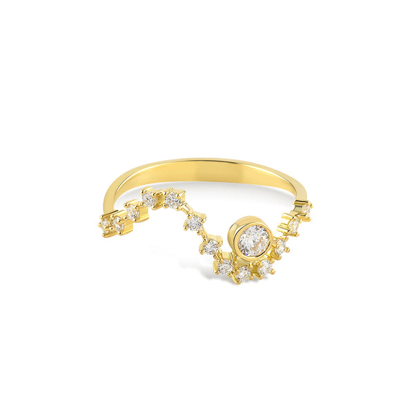 Sonia Wave Ring - Diamonds