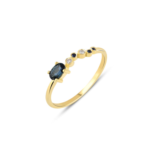 Seraphina Wing Sapphire Ring (navy blue)