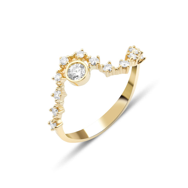 Sonia Wave Ring - Diamonds