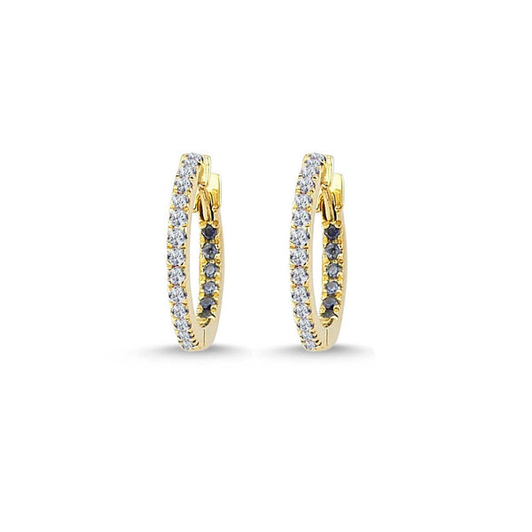 GFG Jewellery Earrings Claire Huggie Hoops - Blue Sapphires and Diamonds