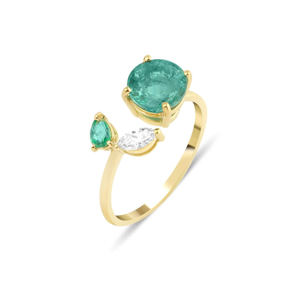GFG Jewellery Rings Artisia Leaf Emerald Ring