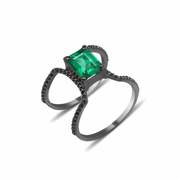 GFG Jewellery Rings Noir Emerald Throne Ring