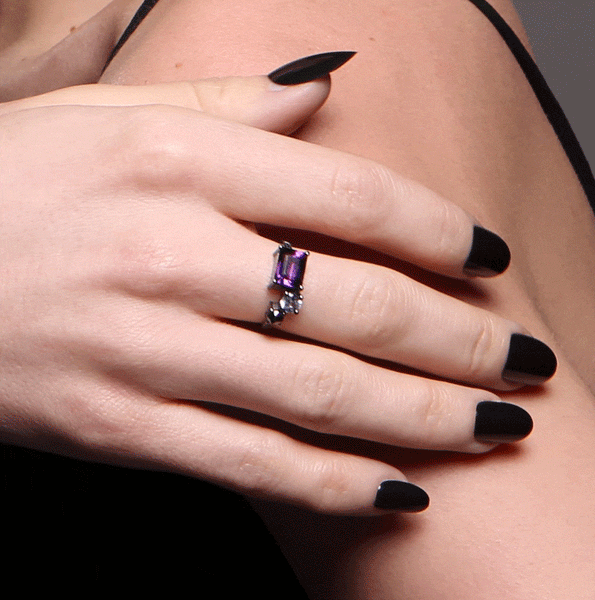 GFG Jewellery Rings Noir Purple Wing Ring