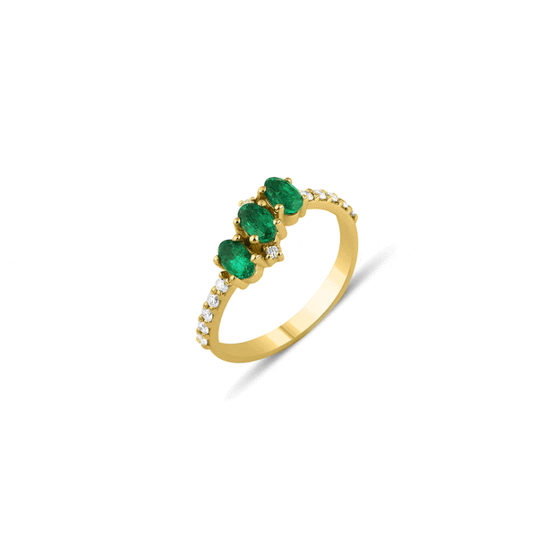 GFG Jewellery Rings Seraphina Trio Emerald Ring